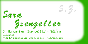 sara zsengeller business card